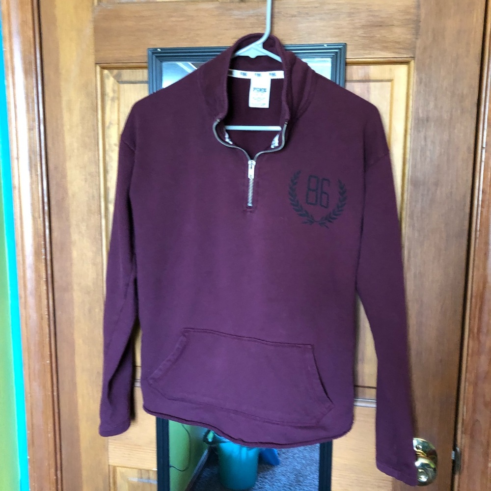 PINK Victoria's Secret maroon 1/4 zip